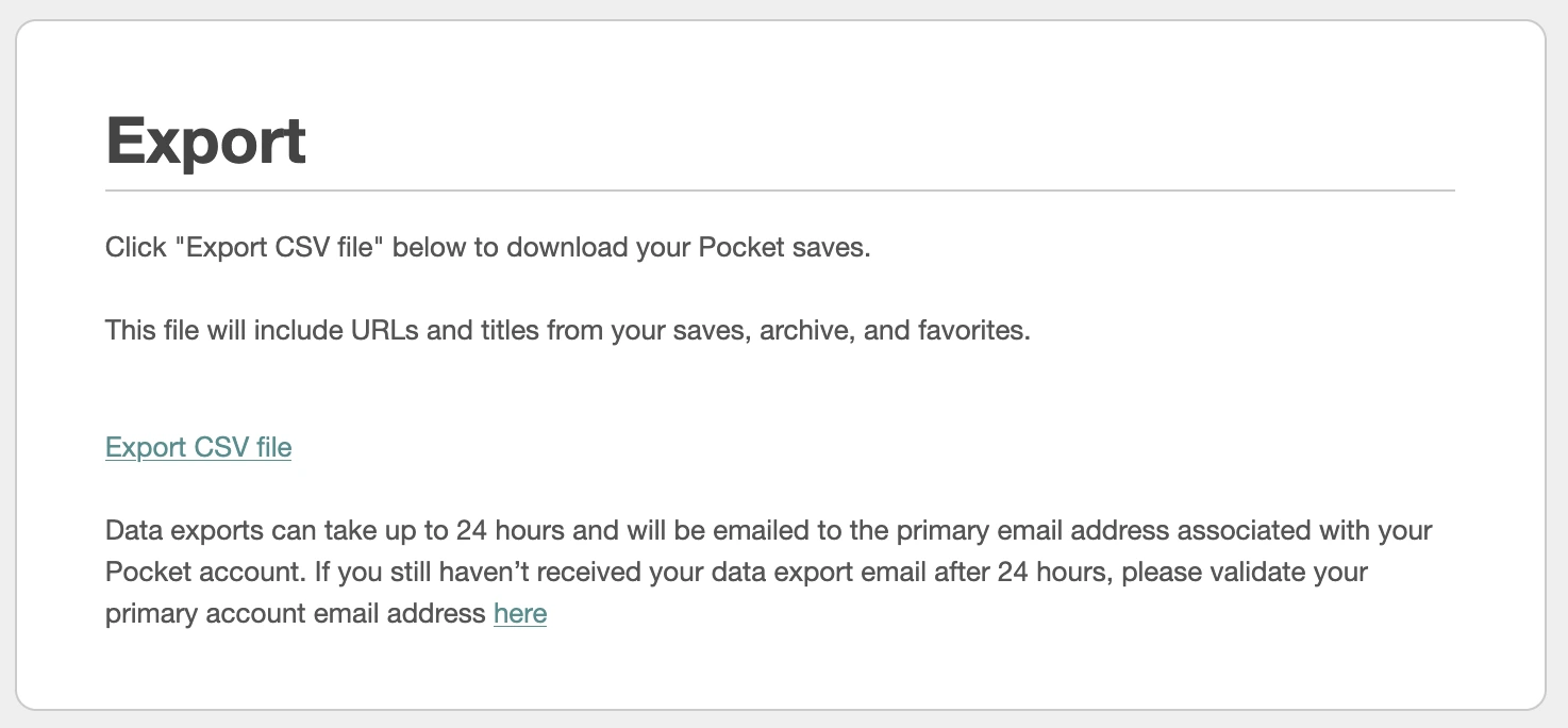 Pocket bookmark manager