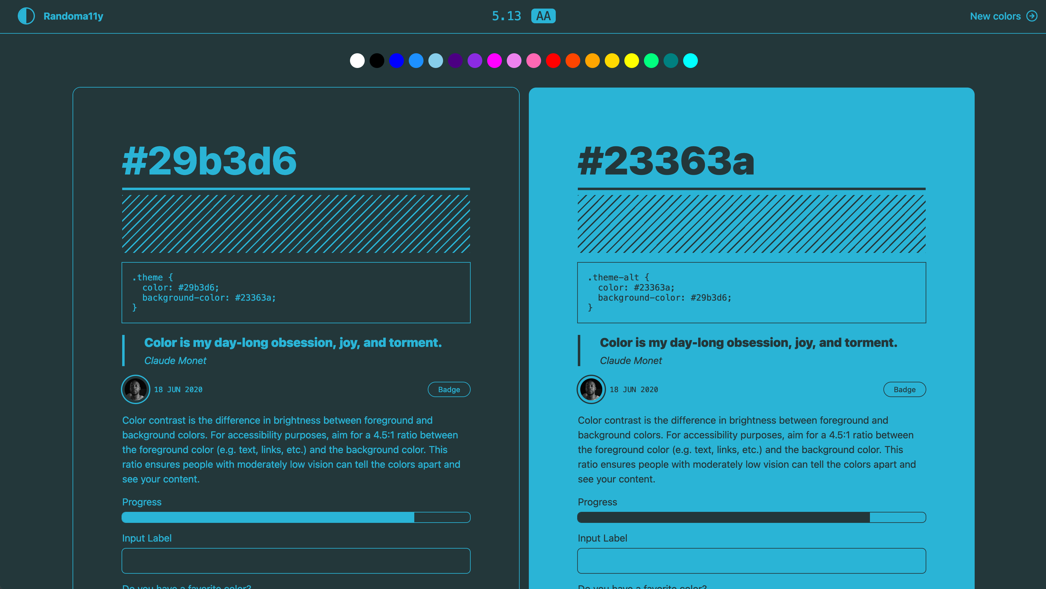 Screenshot of Randoma11y